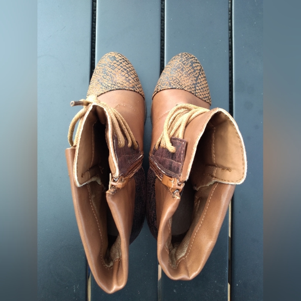 Stepwel Heeled Booties, Ankle Boot Size 37 (6.5), Brown, Snake Skin Patt… - Picture 5 of 13